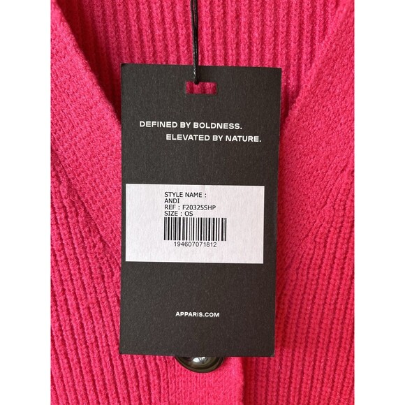 Apparis womens Andi Oversized Cardigan Sweater size OS (One Size) Shock Pink - Picture 6 of 8